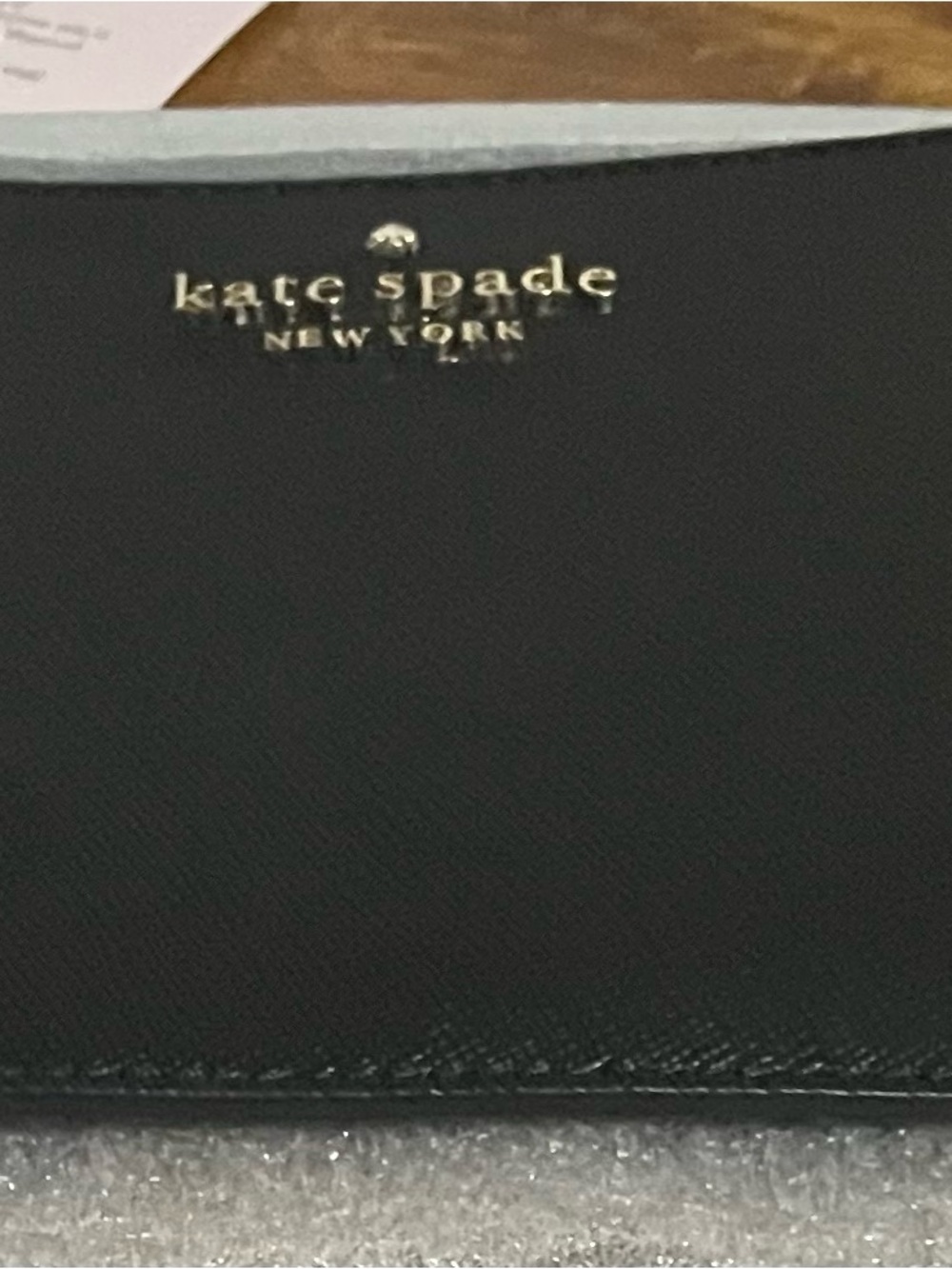 kate spade New York Black Leather Wristlet